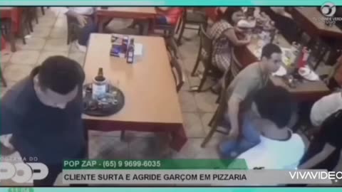 Cliente agride garçom em pizzaria