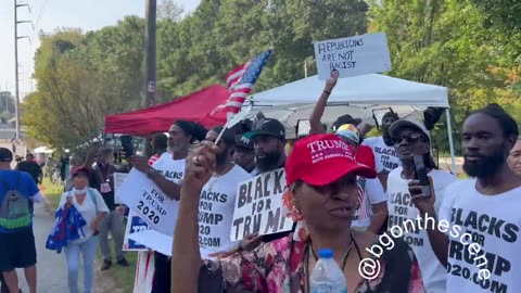 Blacks for Trump are out in Force outside the Fulton County Jail