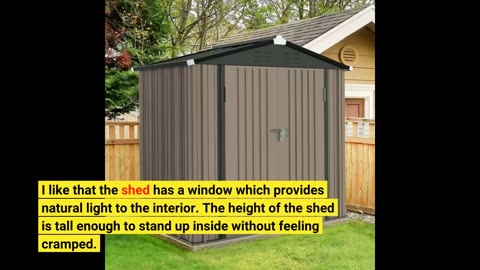 Customer Comments: Patiowell 6x4 FT Outdoor Storage Shed, Garden Tool Storage Shed with Sloping...