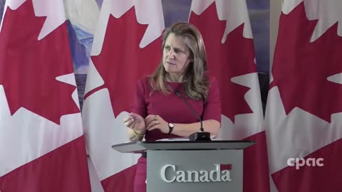 Canada: Finance Minister Chrystia Freeland speaks with reporters in Washington, D.C. – April 14, 2023