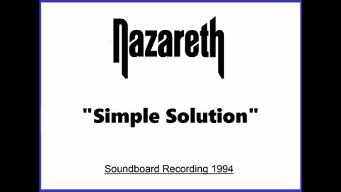 Nazareth - Simple Solution (Live in Cumbernauld, Scotland 1994) Unplugged