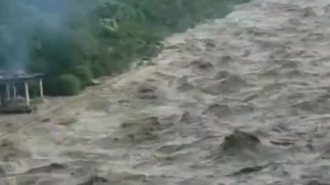 Cloud burst in Mangarh area of ​​Sirmaur district, Himachal Pradesh.