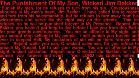 PROPHECY— The Punishment Of My Son, Wicked Jim Bakker