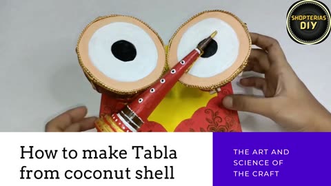 DIY Tabla Transforming a Coconut Shell into a Musical Instrument #diy #coconutcraft