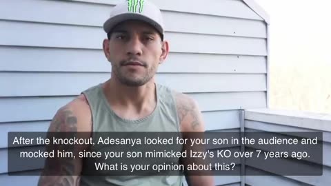 Alex Pereira responds to Israel Adesanya taunting his son after his win at UFC 287