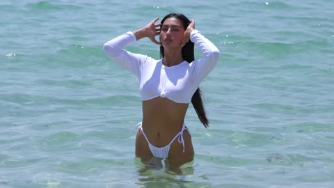 Samantha Sanchez is Wet In White Bikini