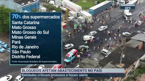 Bloqueios de estradas afetam abastecimento de alimentos e combustíveis | SBT Brasil (01/11/22)