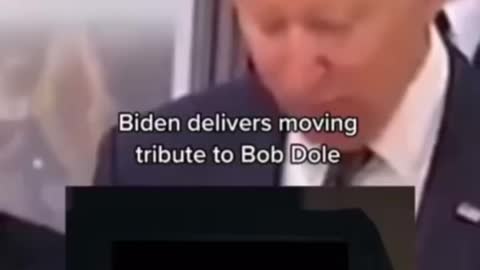 Occupier Joe Biden speaking at Bob Dole’s funeral!