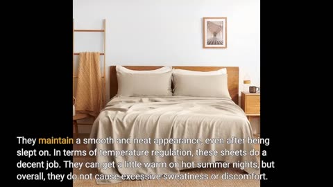 Mellanni 100% Linen Queen Sheets Set - Natural Linen Bed Sheets Set - Includes Linen Flat Sheet...