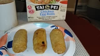 Eating Tai Pei Chicken Egg Rolls, Dbn, MI, 4/24/24