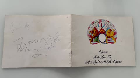 Queen signed Night at the Opera tour programme 1975