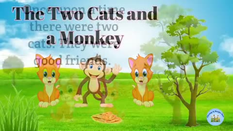 The two cats and a monkey story I short story in English for kids