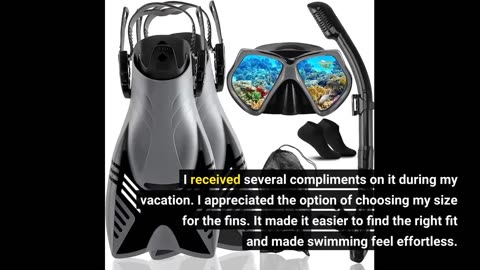 Buyer Comments: Zenoplige Mask Fins Snorkel Set Adults Snorkeling Gear, Snorkel Mask 180 Panora...