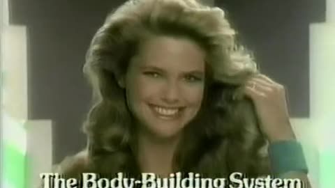 Christie Brinkley - Prell Shampoo TV Commercial 1985 - Into the Showers! Body Building for Hair 80's 80s