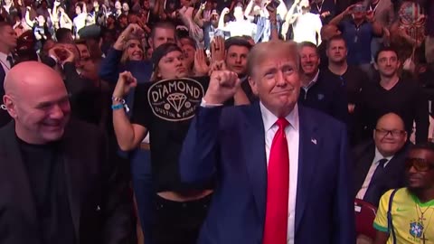 Crowd going CRAZY for Donald Trump at UFC tonight !! Theo Von going wild in the back!