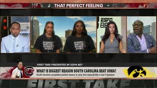 BIGGEST REASON S. Carolina beat Iowa Kamilla Cardoso & Raven Johnson! - Andraya Carter First Take