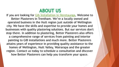 If you are looking for Gib Installation in Heretaunga