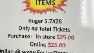 Ruger 5.7x28 Raffle Announcement