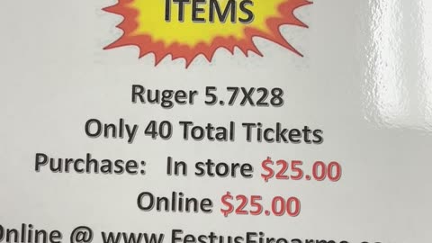 Ruger 5.7x28 Raffle Announcement