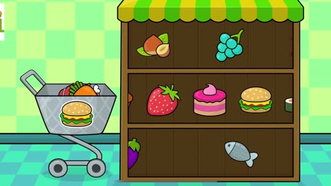 Fun Grocery Shopping Names for Kids | Learn Food Names with Fun and Colorful Animation