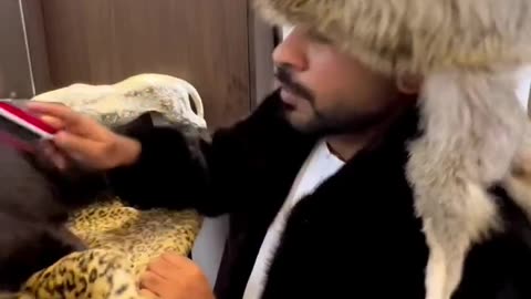 SHEIKH HAMDAN WITH TIGER CUB