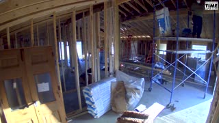 Barn time lapse pouring concrete and walls started in Rockville VA