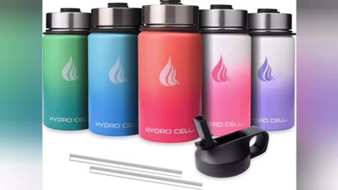 HYDRO CELL Stainless Steel Insulated Water Bottle with Straw