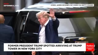 FORMOER PRESIDENT TRUMP SPOTTED ARRIVING AT TRUMP TOWER IN NEW YORK CITY