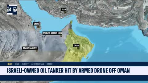 Israeli-owned oil tanker hit by armed drone near Oman
