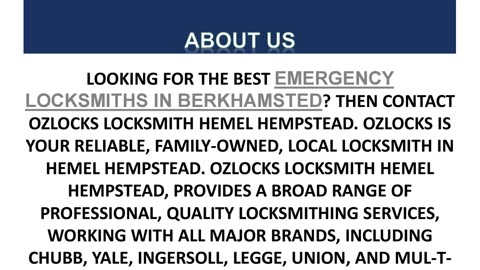 Best Emergency Locksmiths in Berkhamsted