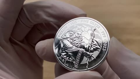 Merlin The Legendary Wizard of Camelot: Myths & Legend Series 2023 Royal Mint UK 1oz Silver BU Coin.