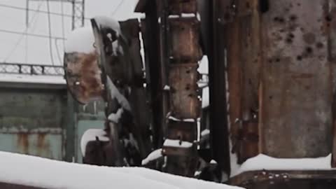 One of the substations destroyed in the strike on the Kiev regime's energy infrastructure.