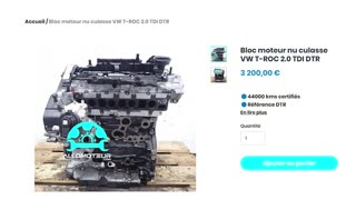 Bloc moteur nu culasse VW T-ROC 2.0 TDI DTR