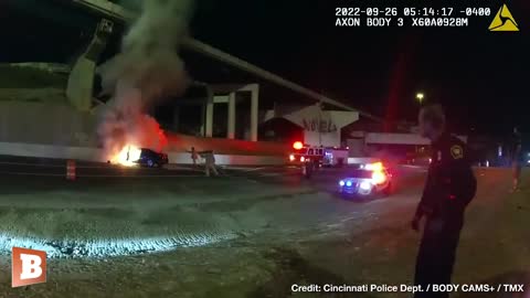 CLOSE CALL — Citizens Help Haul Burning Man from Flaming Car