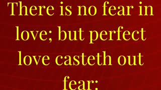 There is no fear in love; but perfect love casteth out fear