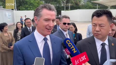 California governor visits electric bus depot in Shenzhen, China