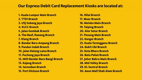 Maybank Express Debit Card Replacement Kiosk