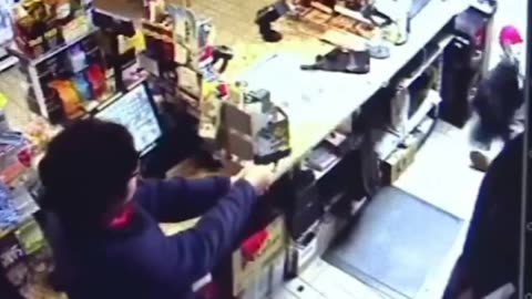 Another robber brings a knife to a gunfight