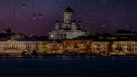 RAIN SOUNDS with Thunder, Relaxing, Meditation, Sleep, Study, Work... 🌧 [ASMR] 🎧 Helsinki, Finland