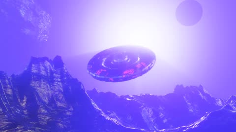 Alien flying disc on another planet