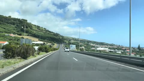 Drive Ponta Delgada Airport PDL to Ribeira Quente / Povoação Azores Portugal - 25.09.2023 #drive