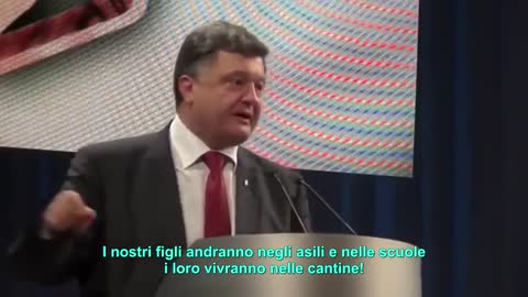 Ucraina 2014, discorso di odio di Poroshenko (socio EU_NATO_USA) contro i filo-russi