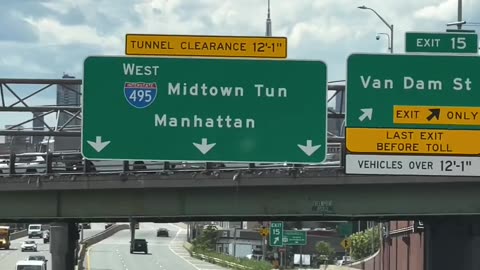 We are going to Manhattan through highway