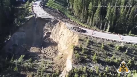 Large section of Teton Pass in Wyoming collapses