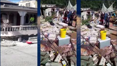 Haiti Earthquake 2021 " Video Shows Citizens rescue each other from under the rubble,