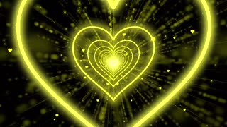 785. Heart Tunnel Background💛Yellow Neon Heart Background Heart r Heart