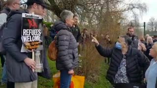 More from yesterday as concerned locale gathered outside the former prison gates, in Little Common..