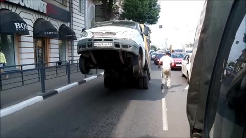 Overweight Truck Parks Itself In The Street