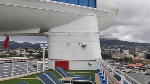 Hobart,Tasmania view from Pacific Adventure ship #australia #crewlife