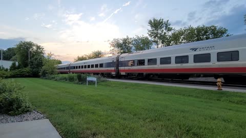 Amtrak's Blue Water arriving East Lansing, Michigan, on July 7, 2024